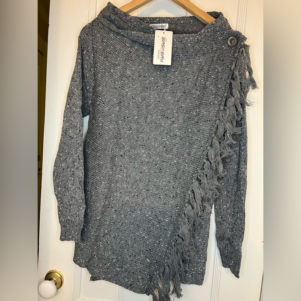 Cozy Gray Tassle Coat